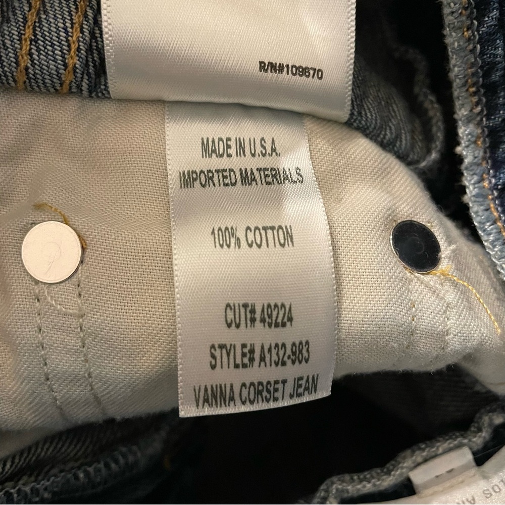 Agolde Vanna Corset Jeans High Waist Belted Foldover Cotton Denim in Blue - Picture 7 of 12